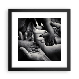 Poster in einem schwarzem Rahmen - Mensch sein - 30x30 cm