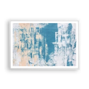 Poster in einem weißen Rahmen - Durch einen Eiszapfen - 100x70 cm