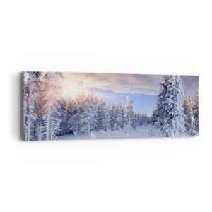 Bild auf Leinwand - Leinwandbild - Ein verschneites Naturschauspiel - 90x30 cm