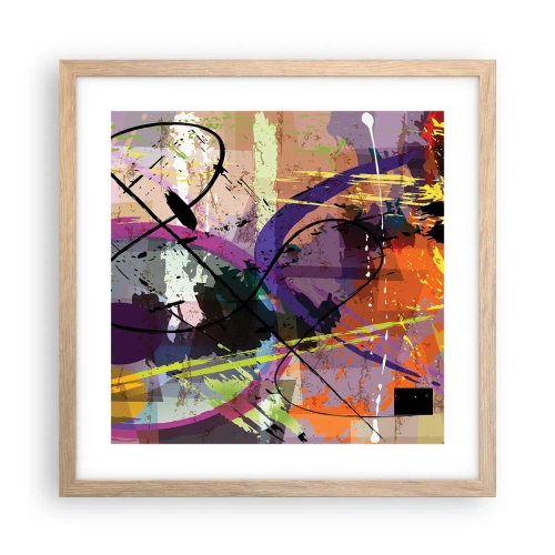Poster in einem Rahmen aus heller Eiche - Du kannst geradeaus oder umhergehen - 40x40 cm