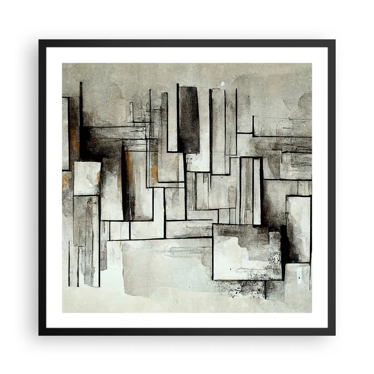 Poster in einem schwarzem Rahmen - Kraft der Einfachheit - 60x60 cm