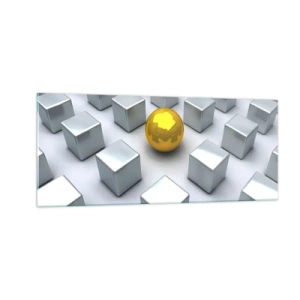 Glasbild - Bild auf glas - Warum ich? Geometrische Zusammensetzung - 100x40 cm