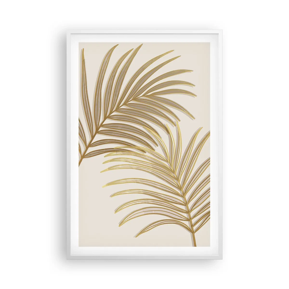 Poster in einem weißen Rahmen - Goldene Palme! - 61x91 cm
