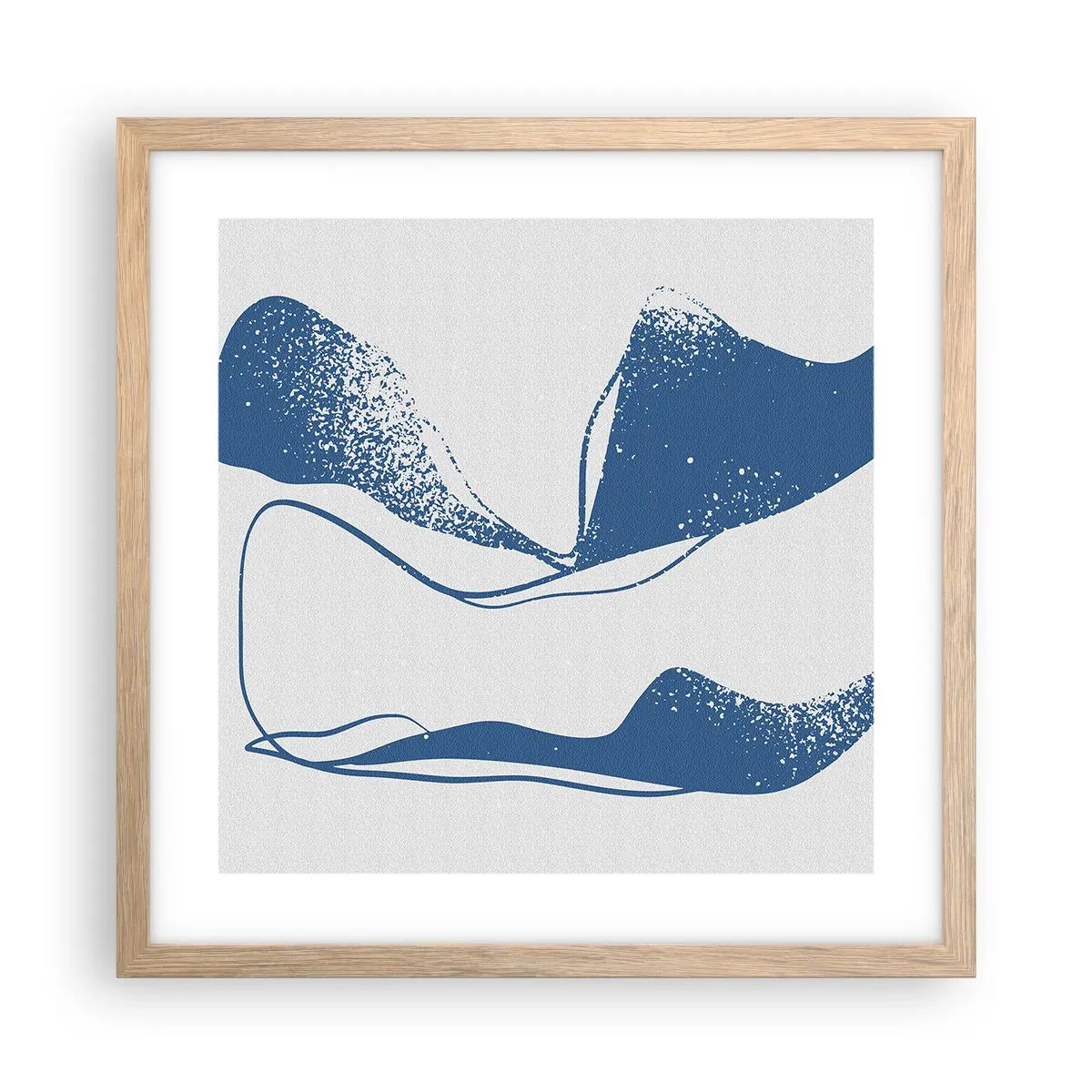 Poster in einem Rahmen aus heller Eiche - Geflügelte Abstraktion - 40x40 cm