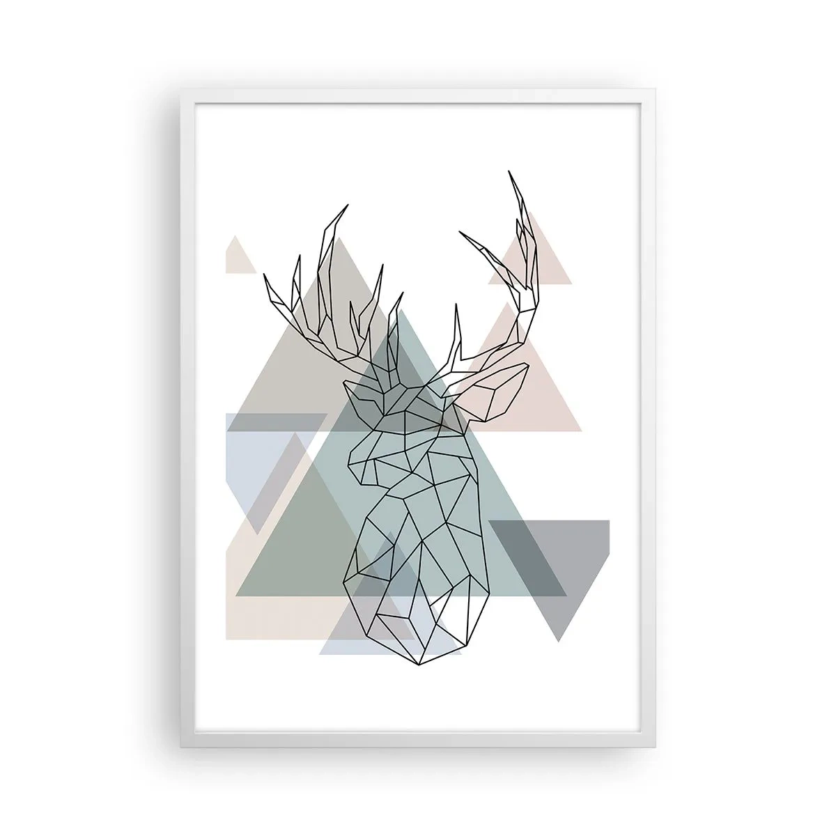 Poster in einem weißen Rahmen - In einem geometrischen Wald - 50x70 cm
