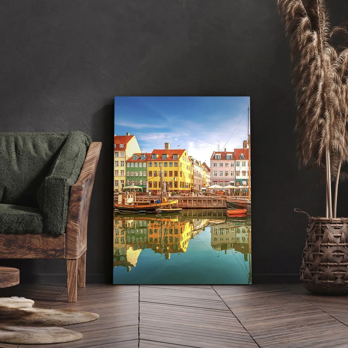 Bild auf Leinwand - Leinwandbild - Glatt wie ein Spiegel über dem Wasser - 45x80 cm
