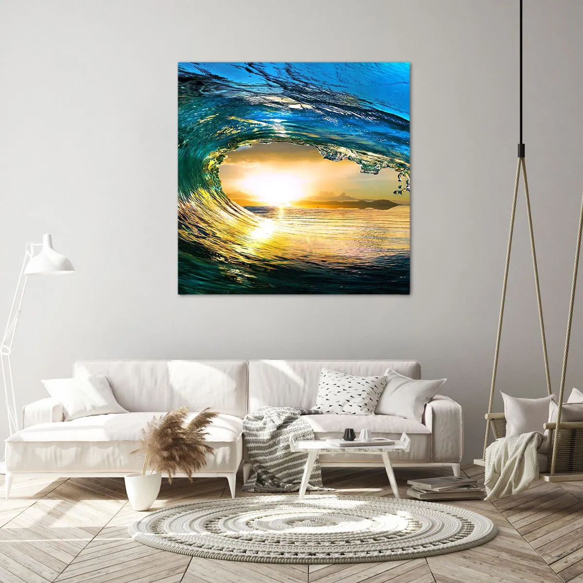 Bild auf Leinwand - Leinwandbild - In einem smaragd-goldenen Kristall - 40x40 cm