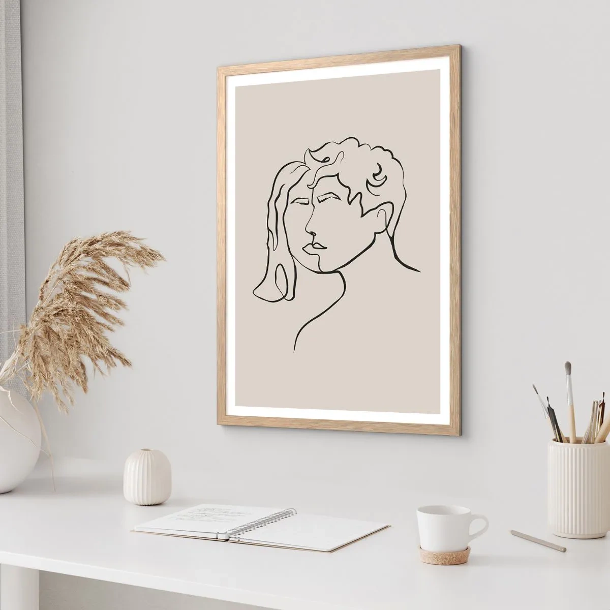 Poster in einem Rahmen aus heller Eiche - Und es wurde Einheit - 70x100 cm