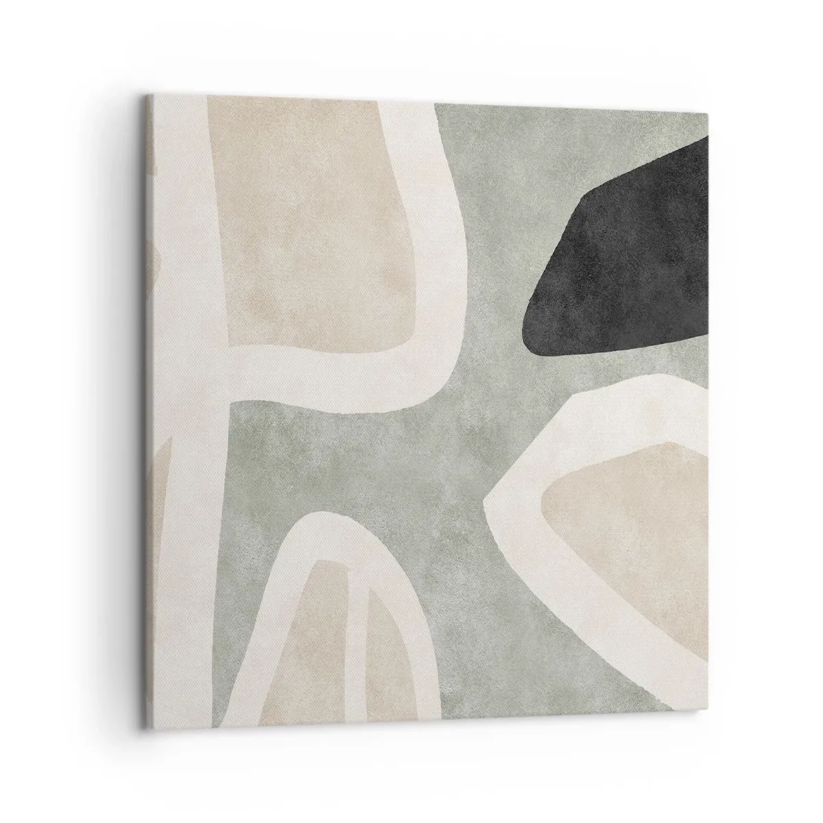 Bild auf Leinwand - Leinwandbild - Komposition mit schwarzem Motiv - 50x50 cm