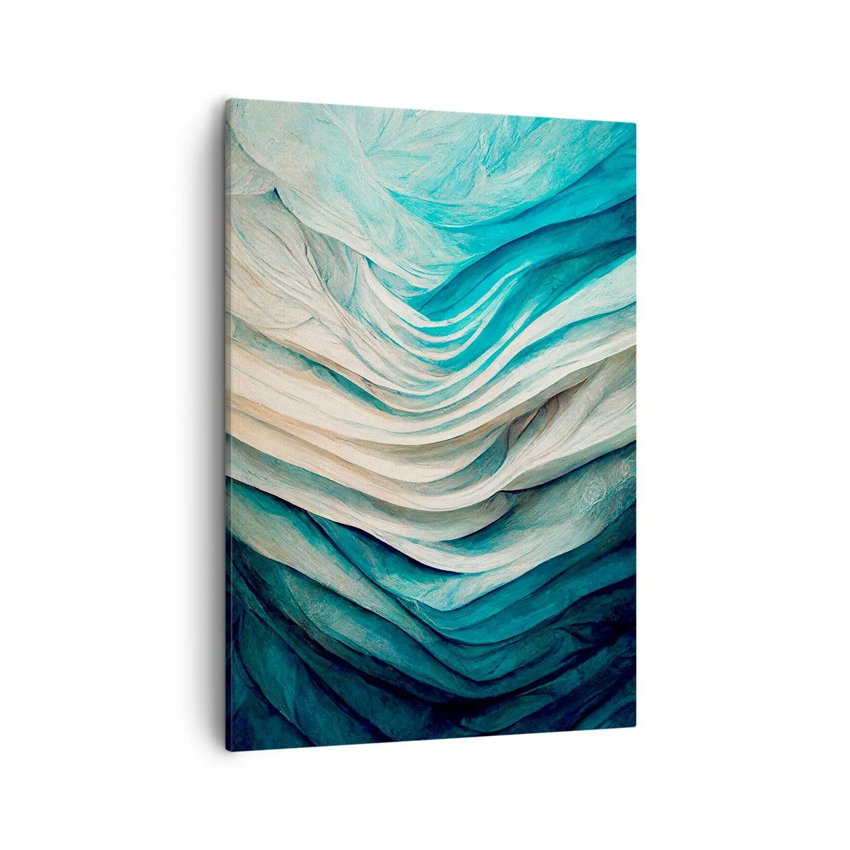 Bild auf Leinwand - Leinwandbild - Dynamische Wellen in Blau- und Weißtönen - 50x70cm - Blaue Unersättlichkeit - Moderne Wanddekoration für Wohnzimmer und Schlafzimmer ARTTOR