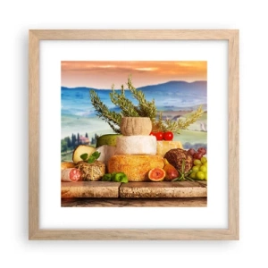 Poster in einem Rahmen aus heller Eiche - Die italienische Lebensfreude - 30x30 cm