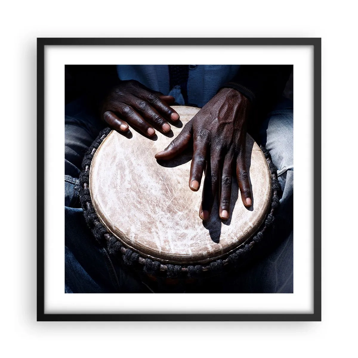 Poster in einem schwarzem Rahmen - Lebe in deinem eigenen Rhythmus - 50x50 cm