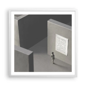 Poster in einem weißen Rahmen - Aber wo bin ich? - 60x60 cm