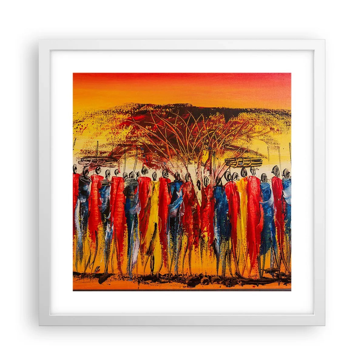 Poster in einem weißen Rahmen - Dort, dort, dort gehen sie - 40x40 cm