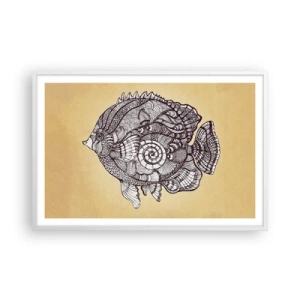 Poster in einem weißen Rahmen - Aus dem Ozean der Ornamente - 91x61 cm