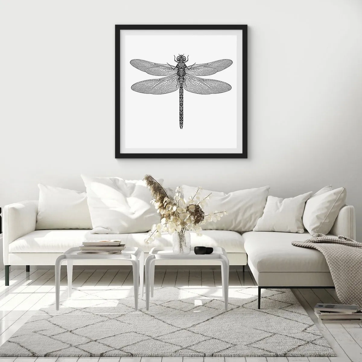 Poster in einem schwarzem Rahmen - Präzision der Natur - 60x60 cm