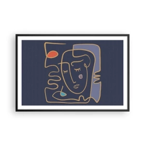 Poster in einem schwarzem Rahmen - In Gedanken - 91x61 cm