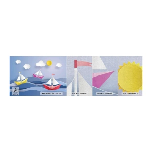 Fototapeten Muster Premium Canvas - Ach, wie schön ist es, in den Wellen zu schwingen - Für Kinder, Nautisch, Łódź - 100x30 cm