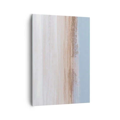 Bild auf Leinwand - Leinwandbild - Eine subtile Landschaft in Pastelltönen von Blau und Beige - 50x70cm - Mehrdeutige Landschaft - Moderne Wanddekoration für Wohnzimmer und Schlafzimmer ARTTOR