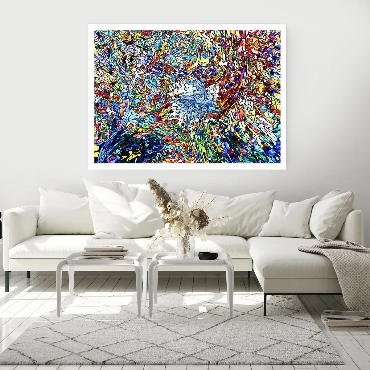 Poster - Glasmalerei Wassertropfen - 70x50 cm