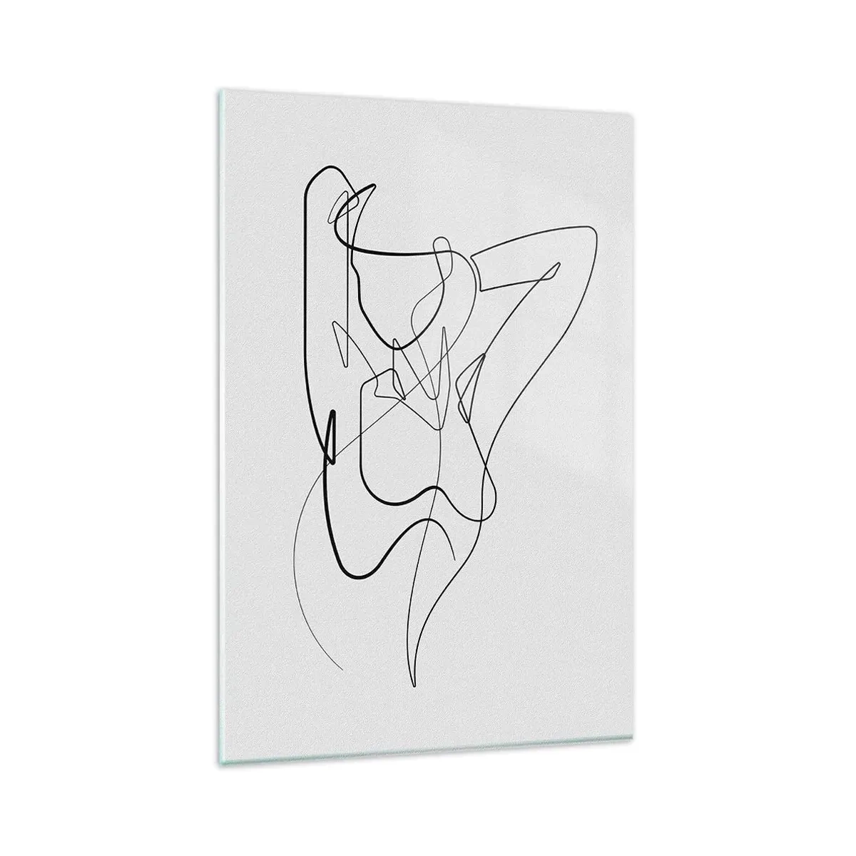 Glasbild - Bild auf glas - Minimalistischer Umriss einer weiblichen Silhouette - 80x120cm - So, wie du wirklich bist ... - Moderne Wanddekoration für Wohnzimmer und Schlafzimmer ARTTOR