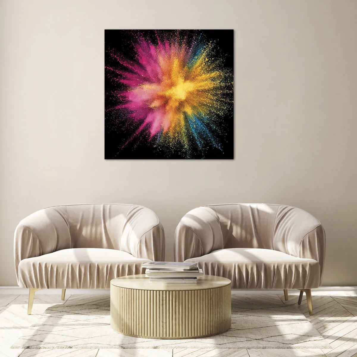 Glasbild - Bild auf glas - Die Geburt der Farben - 30x30 cm