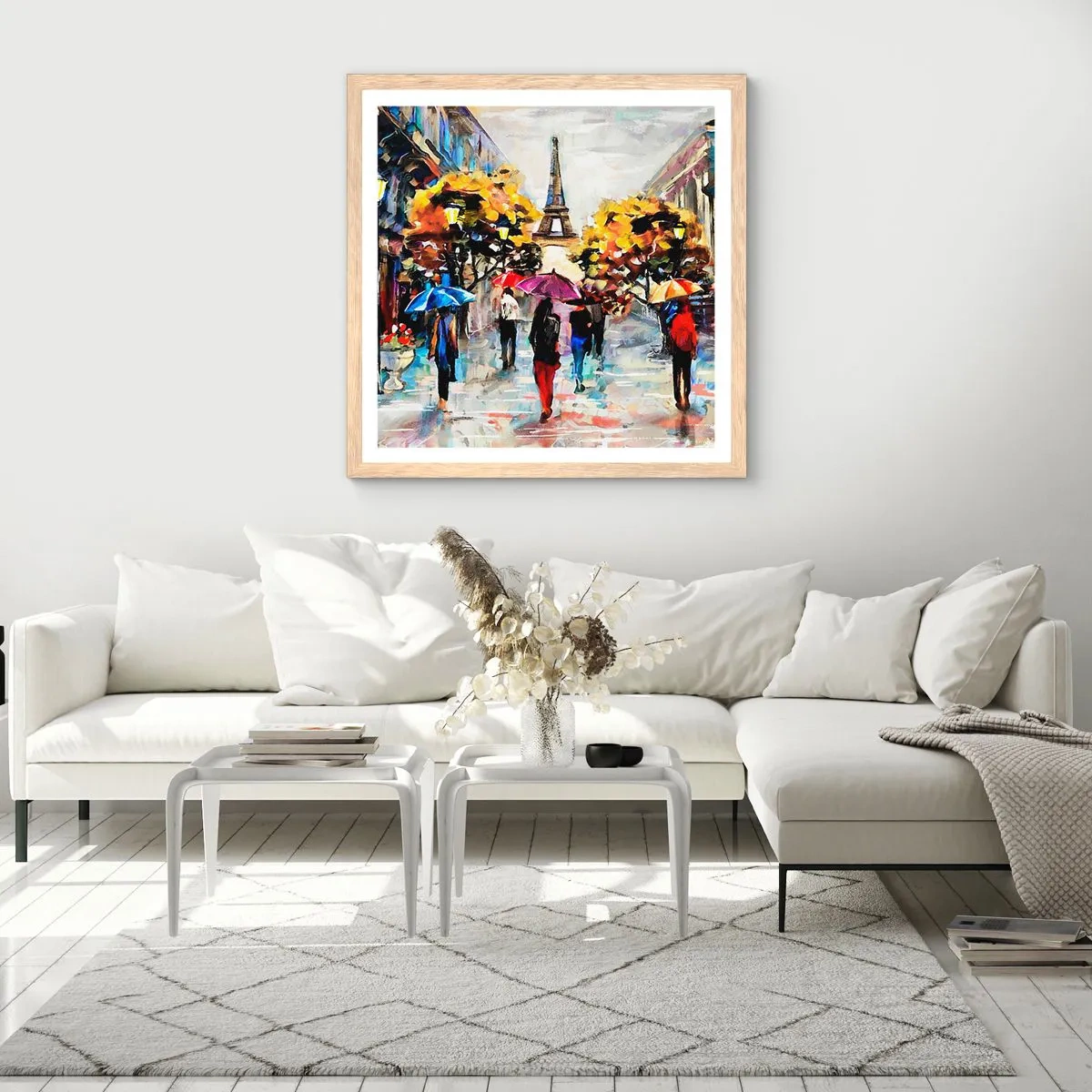 Poster in einem Rahmen aus heller Eiche - Besonders schön im Herbst - 50x50 cm