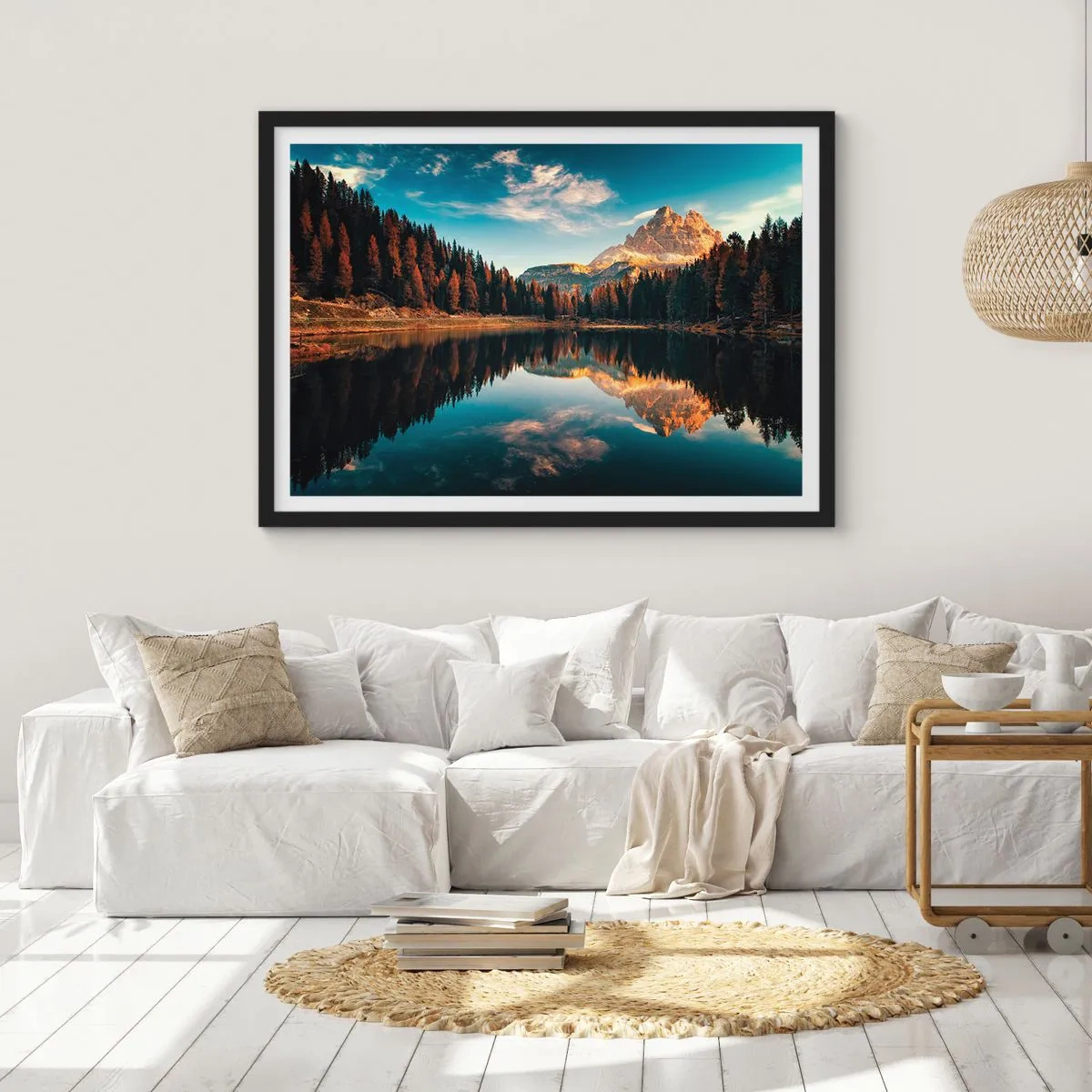 Poster in einem schwarzem Rahmen - Doppelte Landschaft - 40x30 cm