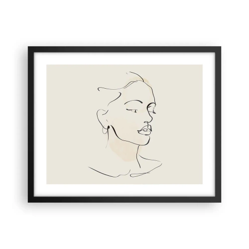 Poster in einem schwarzem Rahmen - Eine bestimmte Linie - 50x40 cm