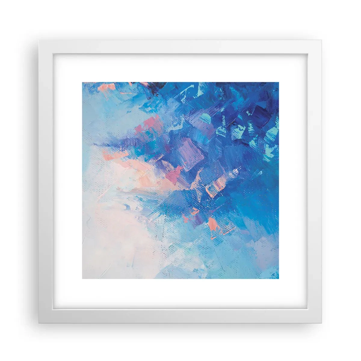 Poster in einem weißen Rahmen - Winter-Abstraktion - 30x30 cm