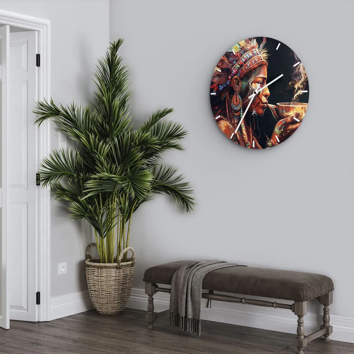 Wanduhr - Glasuhr - Magisches Ritual - 40x40 cm