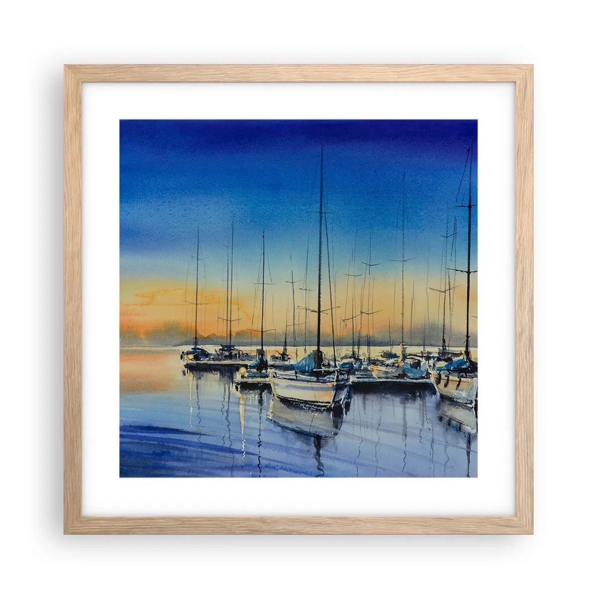 Poster in einem Rahmen aus heller Eiche - Ende eines guten Tages - 40x40 cm