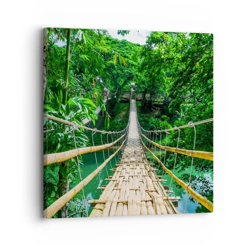 Bild auf Leinwand - Leinwandbild - Monkey Bridge über das Grün - 30x30 cm