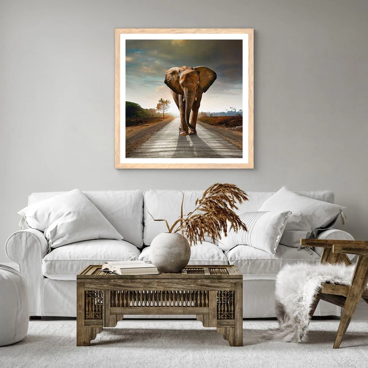 Poster in einem Rahmen aus heller Eiche - Und schon gar nicht in einem Porzellanlager - 40x40 cm