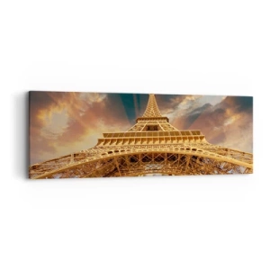 Bild auf Leinwand - Leinwandbild - Wie die Menschheit den Himmel erreichte - 90x30 cm