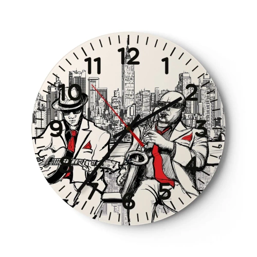 Wanduhr - Glasuhr - New Yorker Improvisation - 40x40 cm