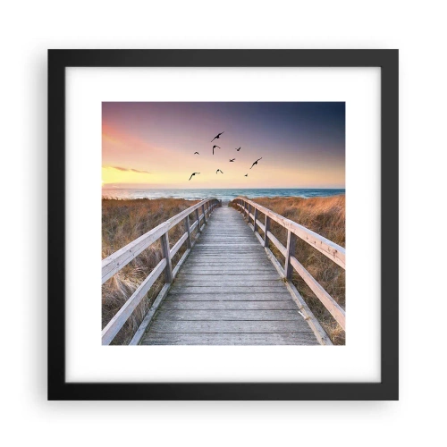 Poster in einem schwarzem Rahmen - Der Raum für Auffliegen - 30x30 cm