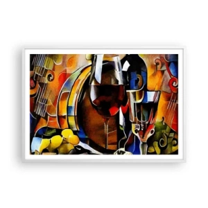 Poster in einem weißen Rahmen - Und die Welt nimmt Farben an - 100x70 cm