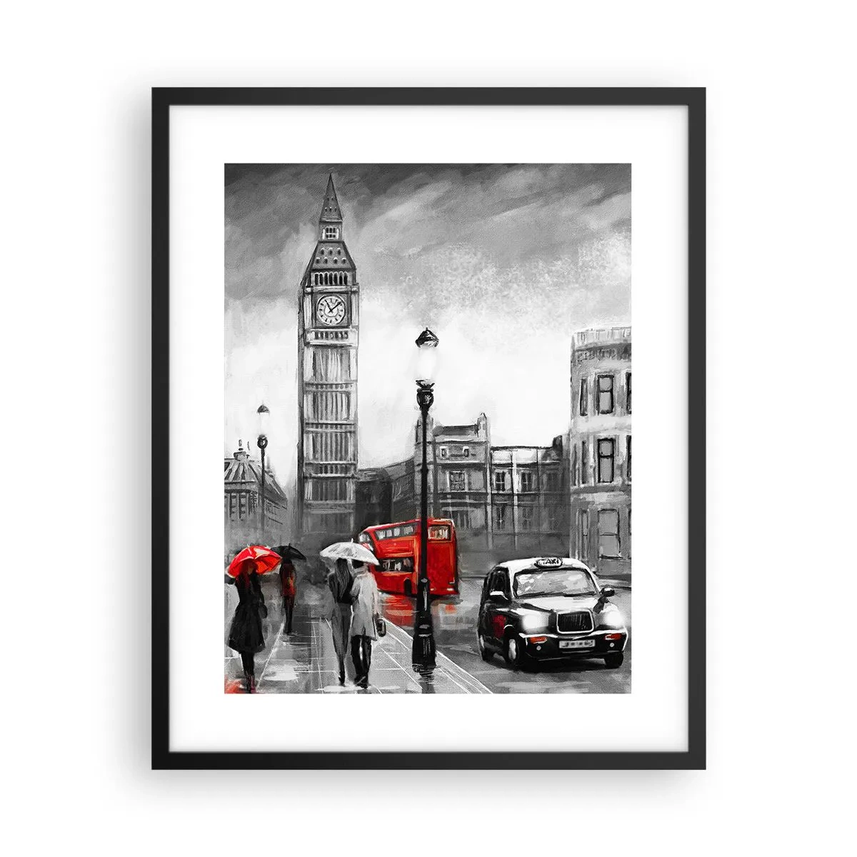 Poster in einem schwarzem Rahmen - Gar keine graue Stadt - 40x50 cm