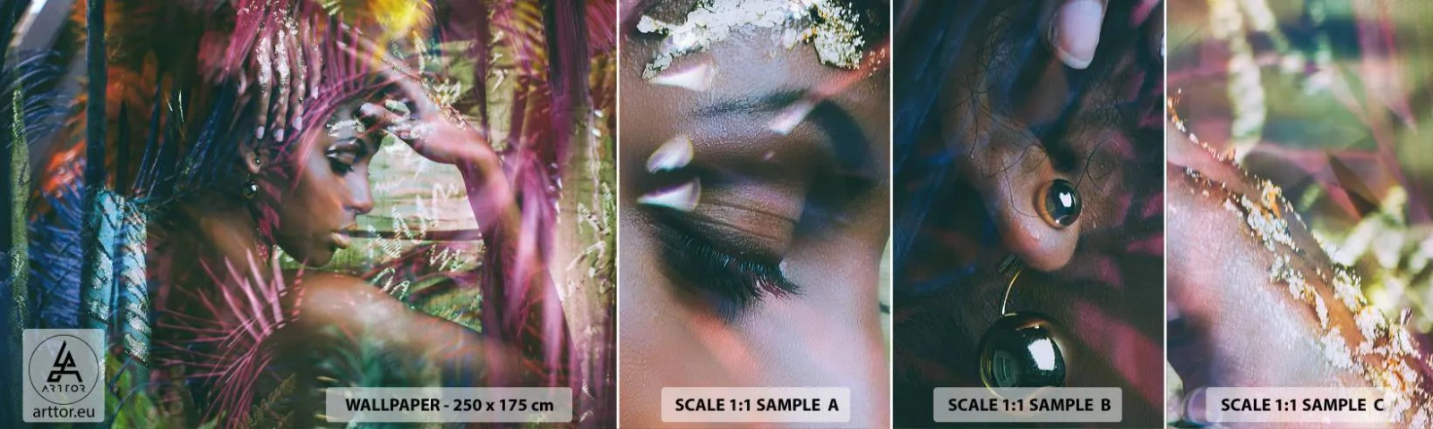 Fototapetenmuster Standard Eco - Mutter Natur im Dschungel - Frau, Afrika, Afrika - 100x30 cm