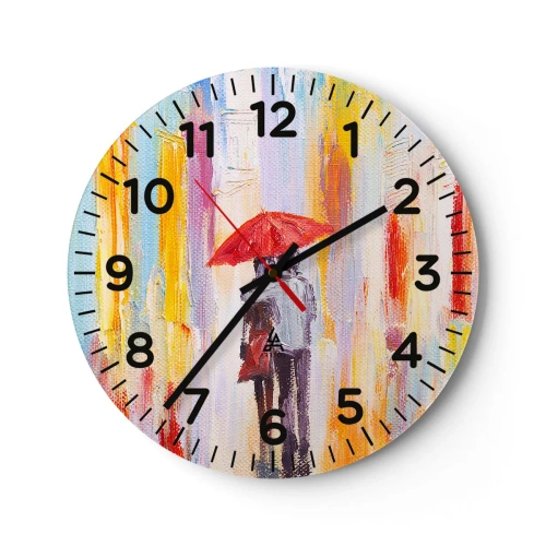 Wanduhr - Glasuhr - Lass es weiter regnen - 30x30 cm