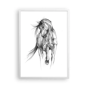 Poster in einem weißen Rahmen - Im anmutigen Trab - 50x70 cm