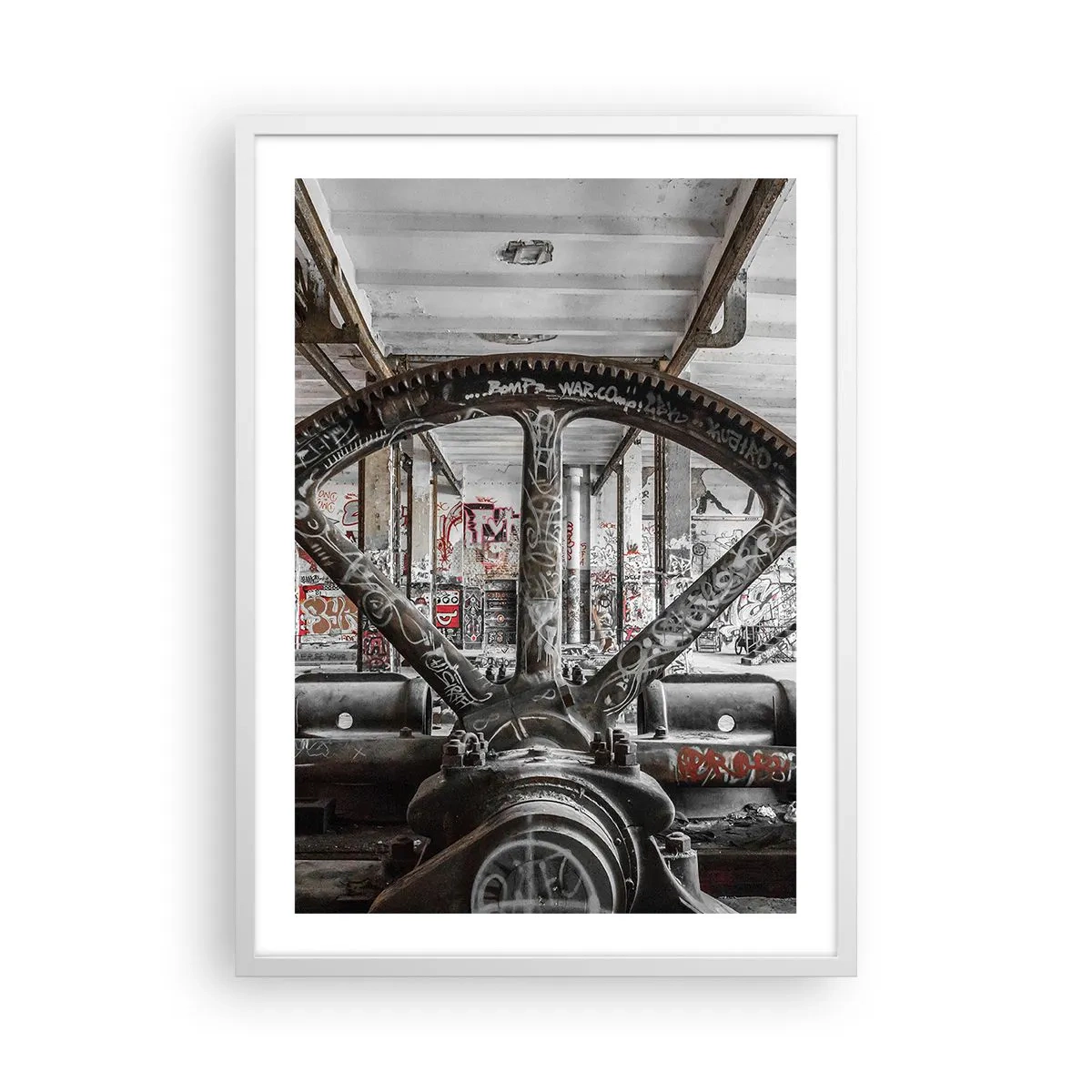 Poster in einem weißen Rahmen - Das geheime Leben der Fabrik - 50x70 cm