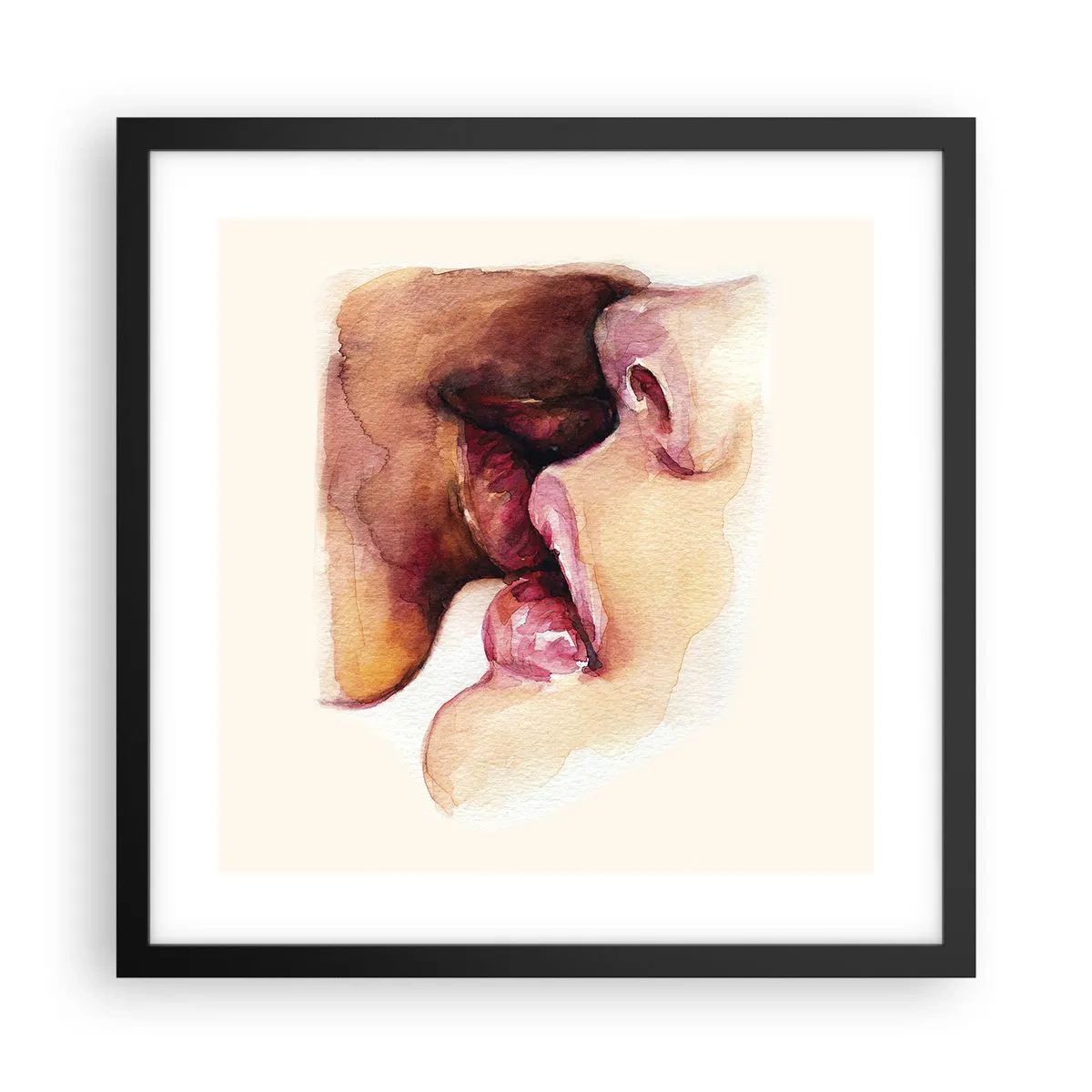 Poster in einem schwarzem Rahmen - Wie Tag und Nacht, Erde und Himmel - 40x40 cm