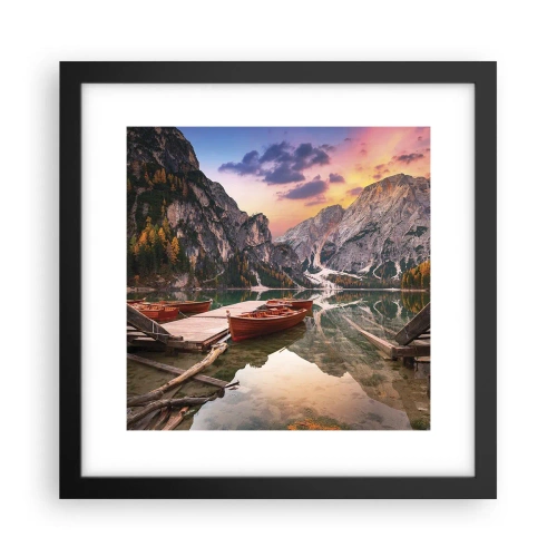 Poster in einem schwarzem Rahmen - Versprechen des Tages - 30x30 cm