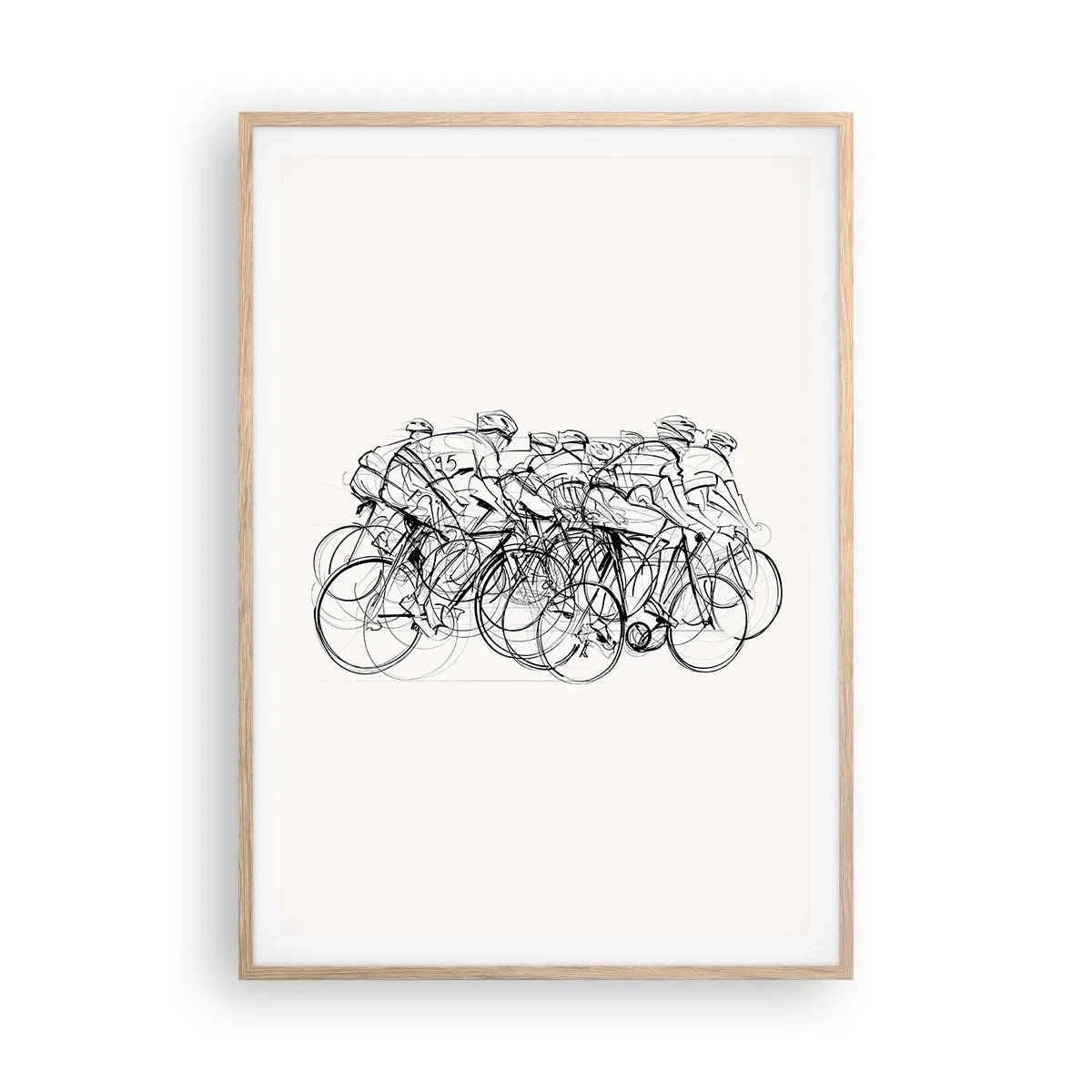 Poster in einem Rahmen aus heller Eiche - Gemeinsam als Team - 70x100 cm