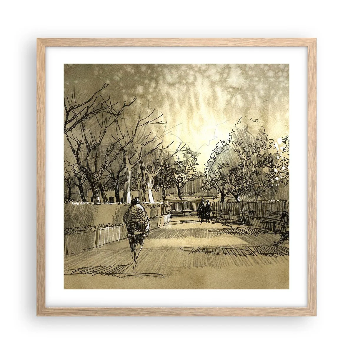 Poster in einem Rahmen aus heller Eiche - Ein Moment mit einer Feder angehalten - 50x50 cm