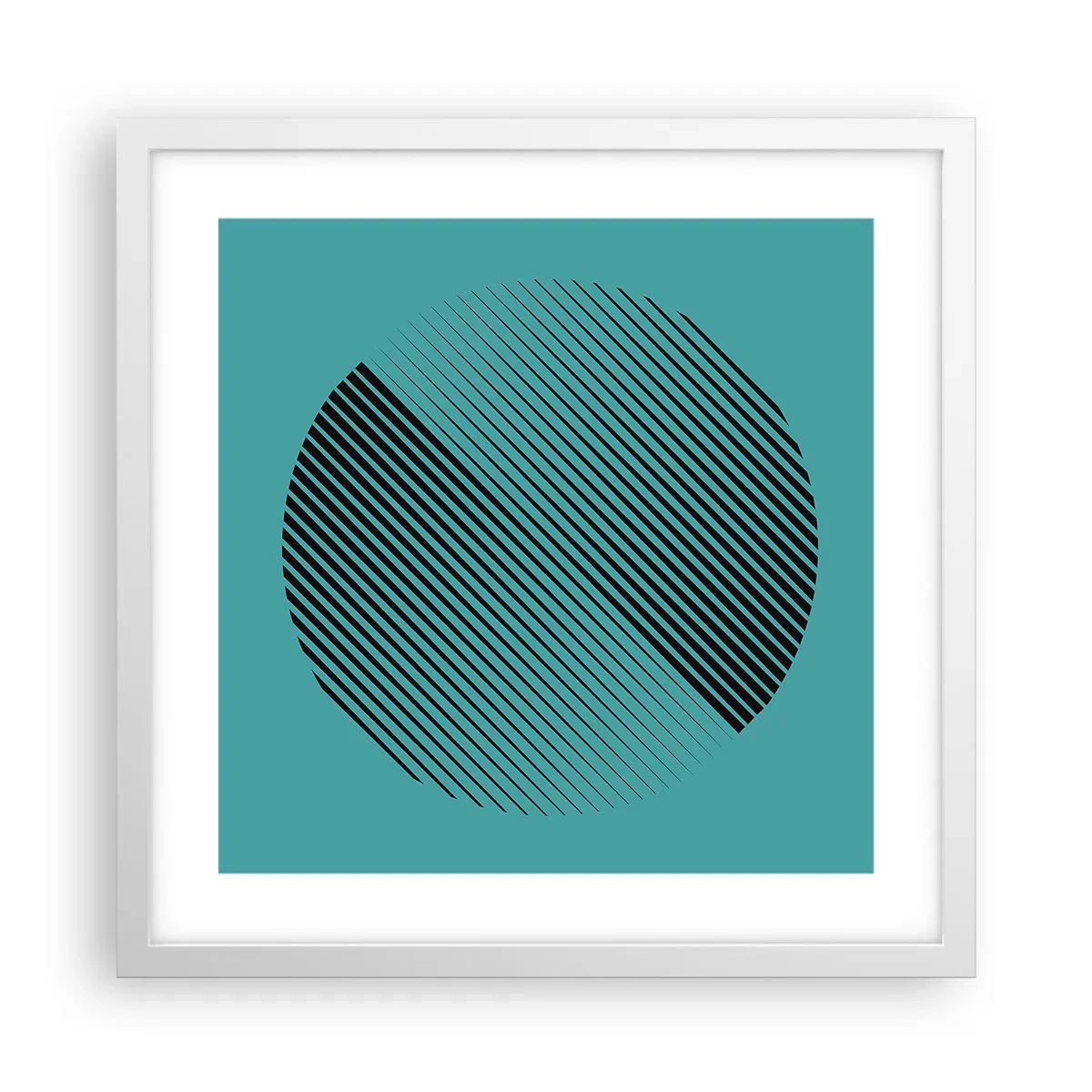 Poster in einem weißen Rahmen - Kreis – eine geometrische Variante - 40x40 cm