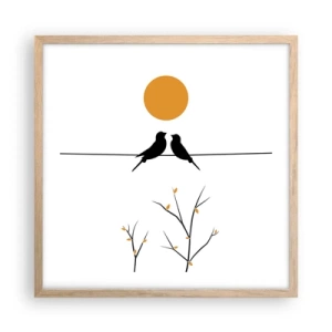 Poster in einem Rahmen aus heller Eiche - Abend der Nachtigallen - 50x50 cm