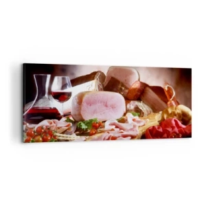 Bild auf Leinwand - Leinwandbild - Ein kulinarischer Traum mit einer Karaffe - 100x40 cm